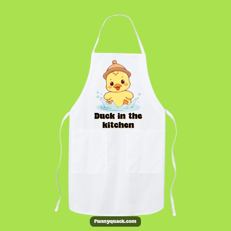 Funny Kawaii Duck Hat Apron: Cook with Splashy Fun and a Tiny Hat