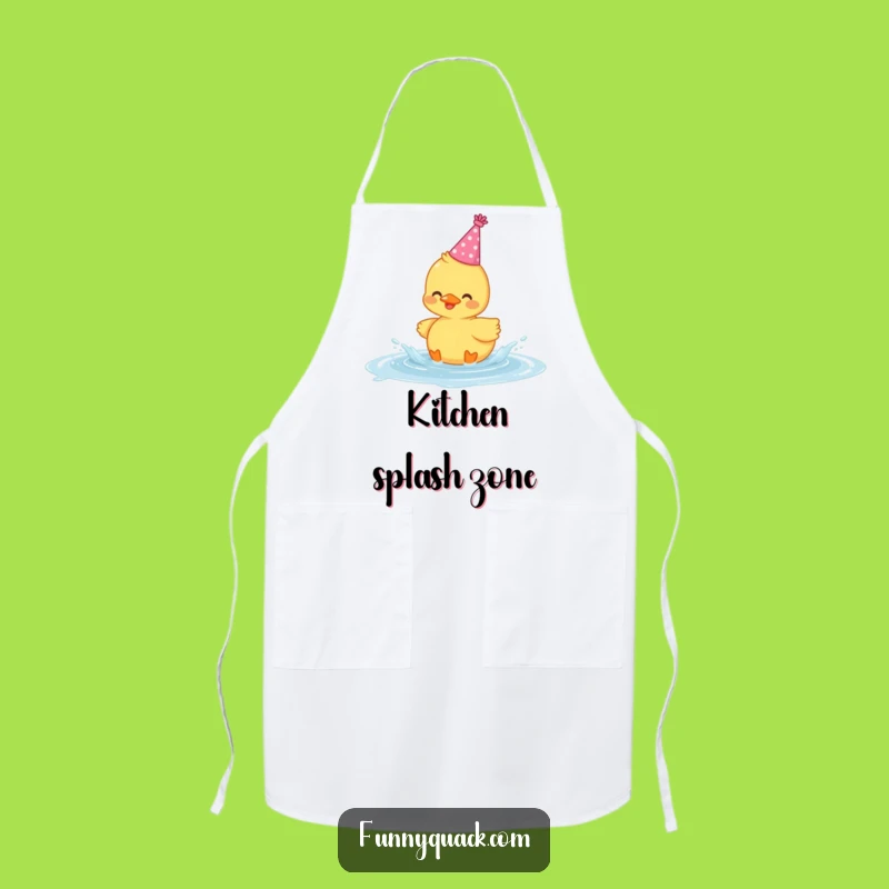 Funny Kawaii Duck Apron: Party Hat Splash, Kitchen Cheer for Cooks