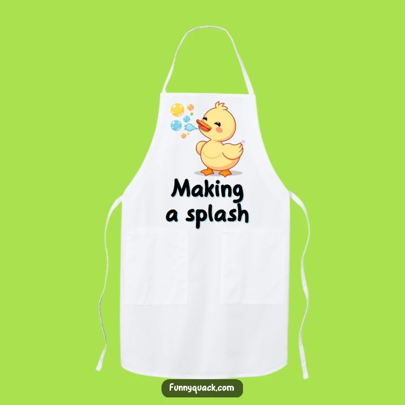 Funny Duck Bubbles Apron: Cook with Delight and Cartoonish Kitchen Fun