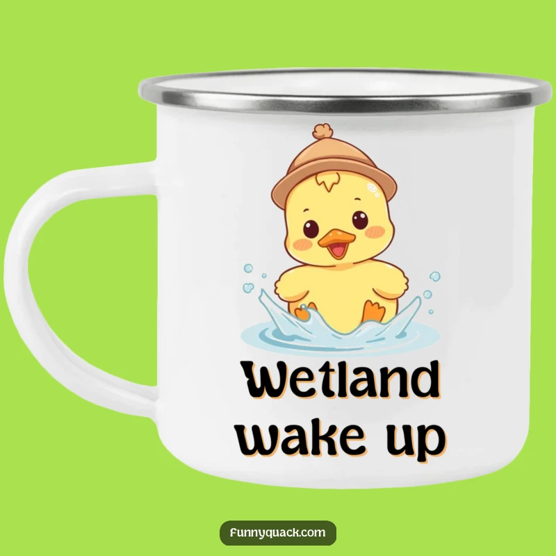 Funny Kawaii Duck Hat Camping Mug: Adventure Fuel with Splashy Fun