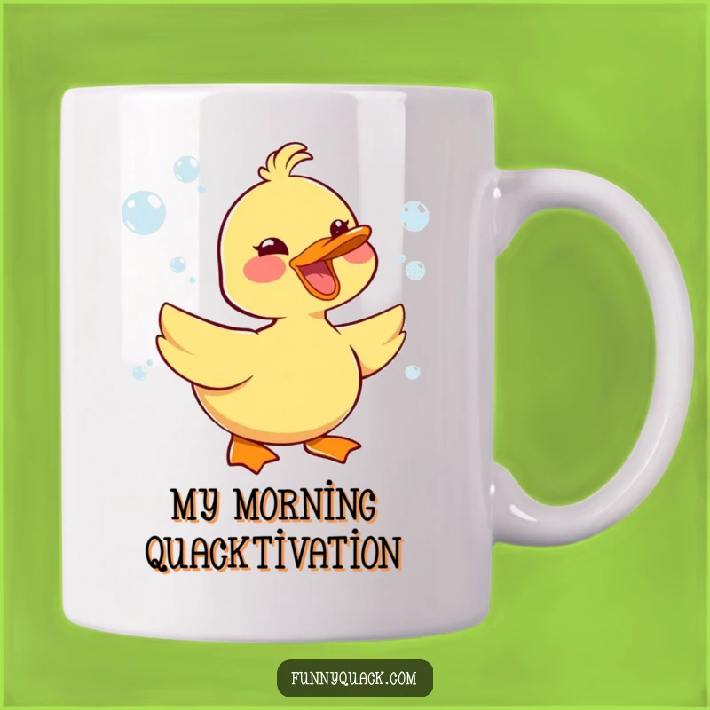 Funny Kawaii Duck Mug - Adorable Honking Joy Bubbles Design, Perfect Gift