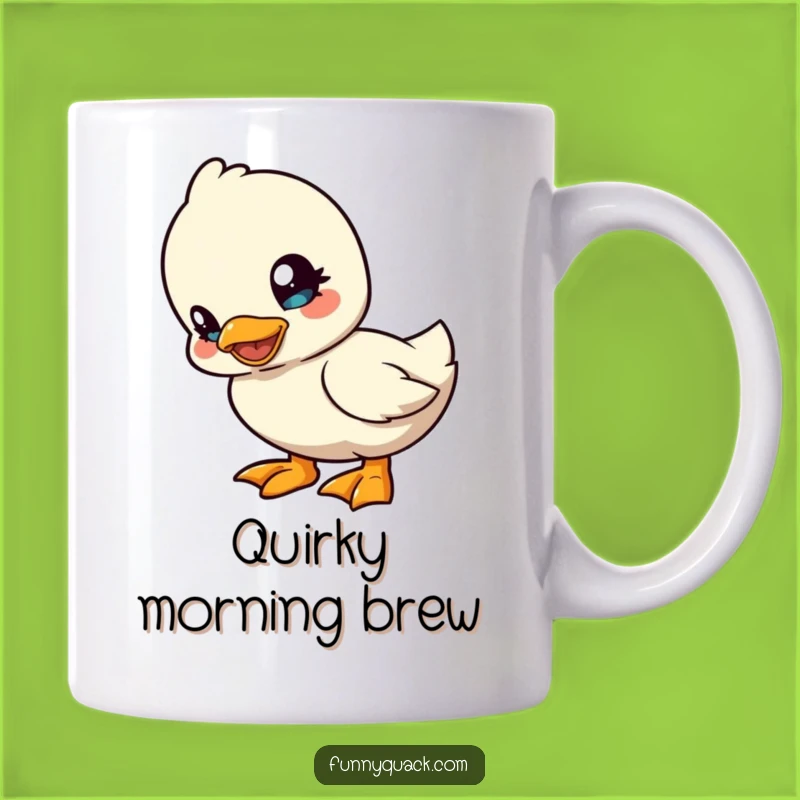 Funny Kawaii Duck Head Tilt Mug: Playful Quack Humor Gift