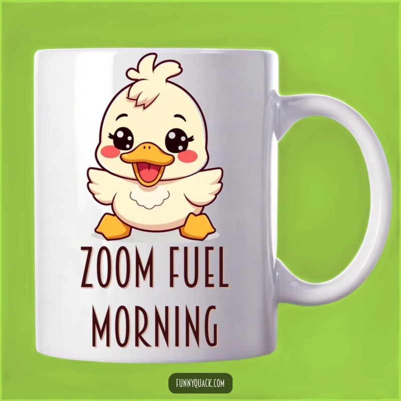 Funny Kawaii Duck Energetic Smile Mug: Cheerful Duck Lover Gift