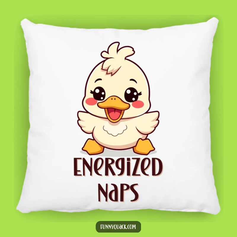 Funny Kawaii Duck Energetic Smile Pillow: Cozy Cheerful Comfort Gift