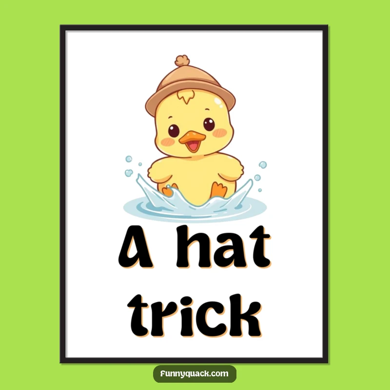 Funny Kawaii Duck Hat Digital Print: Instant Cheer with Splashy Fun