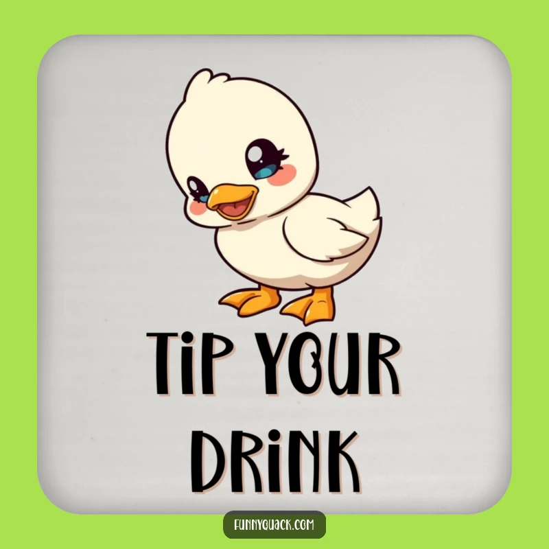 Funny Kawaii Duck Head Tilt Coaster: Playful Table Humor Gift