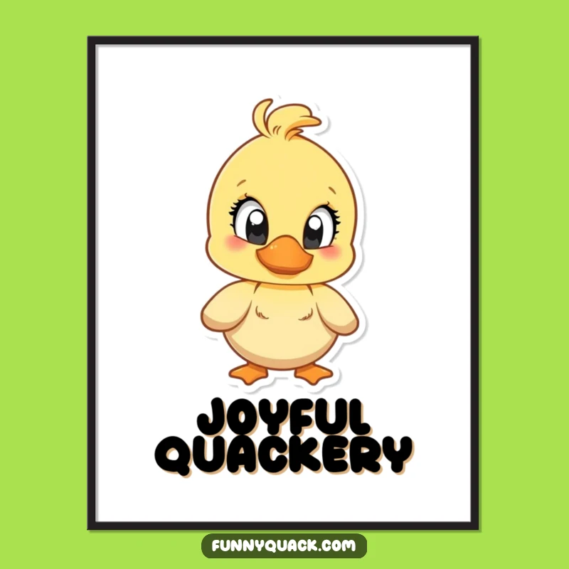 Funny Joyful Duck Poster: Big Eyes Quack, Wall Art for Happy Spaces