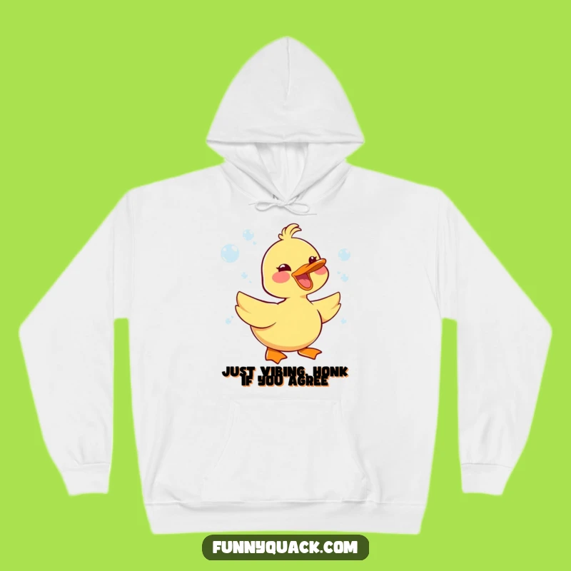 Cozy Funny Kawaii Duck Hoodie: Honking Joyful Bubbles, Warm & Hilarious Gift