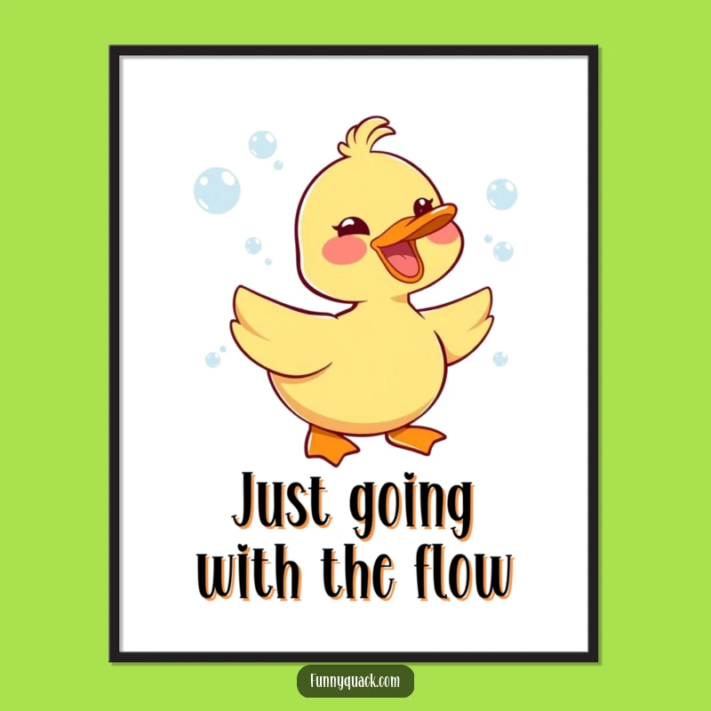 Free Printable Wall Art: Kawaii Duck Bubbles of Joy - Humorous Downloadable Decor!