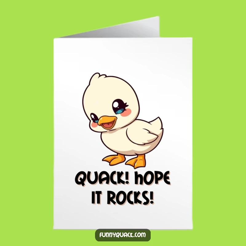 Free Printable Birthday Card: Playful Duck Head Tilt Funny Downloadable Gift