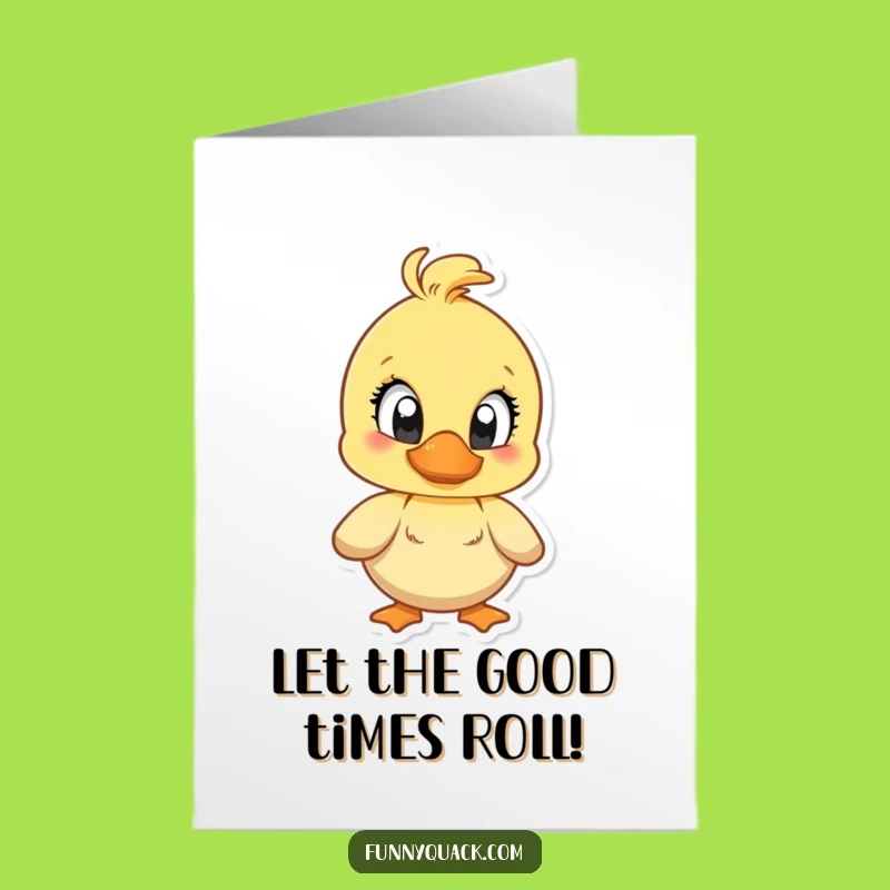 Free Printable Birthday Card: Joyful Quacking Duck, Funny Downloadable Celebration
