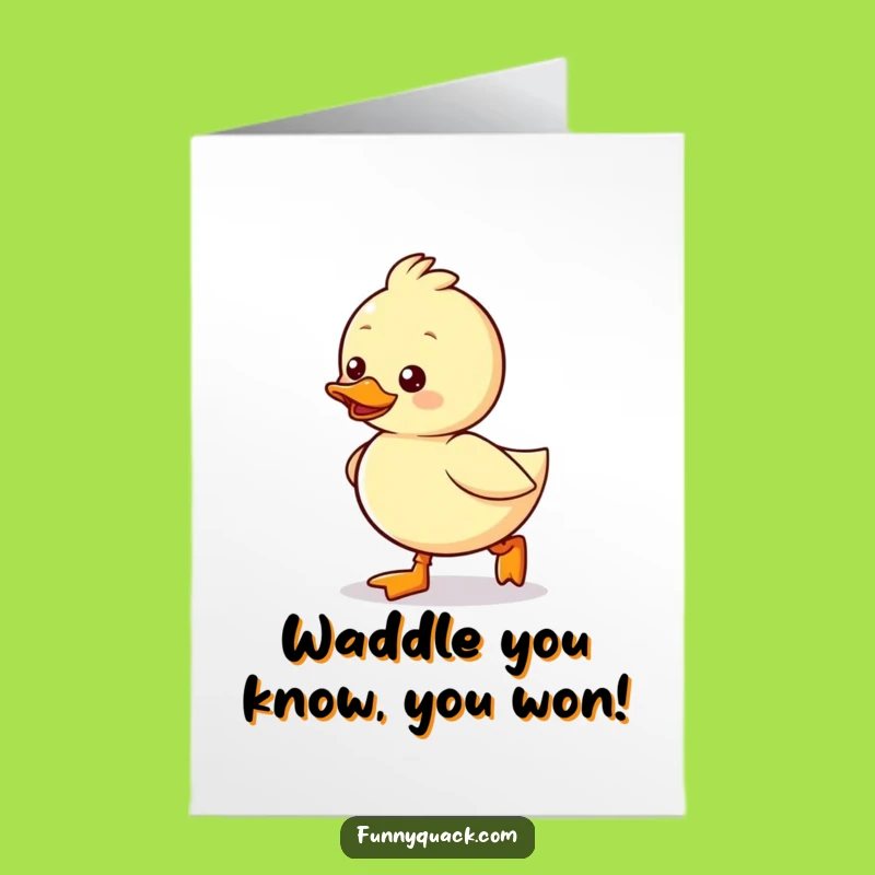 Free Printable Congrats Duck Card - Tiny Boots Waddling - Downloadable Greeting!