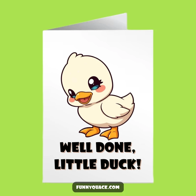 Free Printable Congrats Card: Playful Duck Head Tilt Funny Downloadable Gift