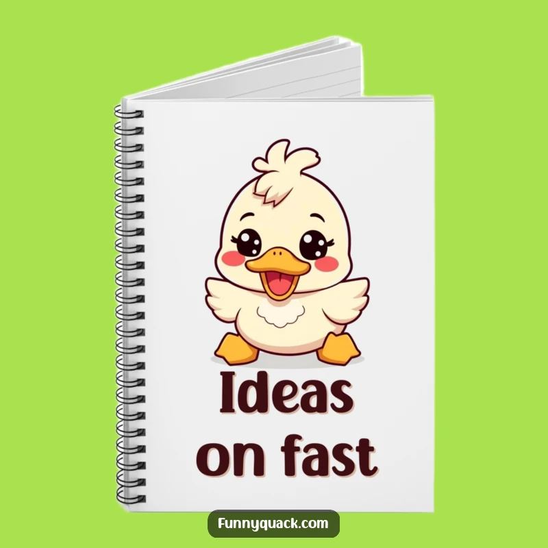 Funny Kawaii Duck Energetic Smile Notebook: Cheerful Journal Gift