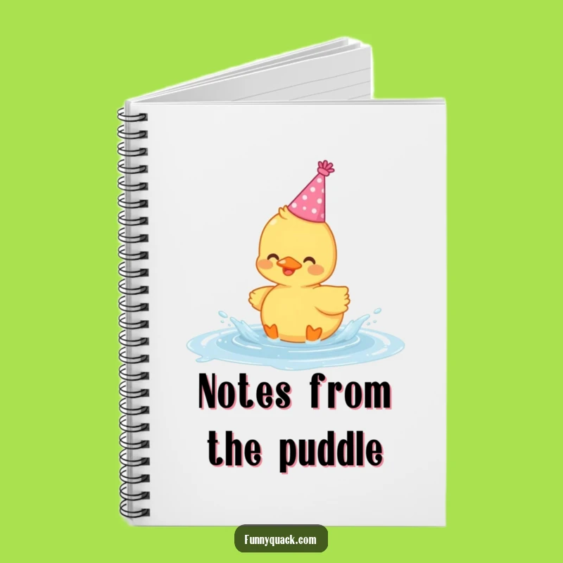 Funny Kawaii Duck Notebook: Party Hat Splash, Journal Your Happy Thoughts